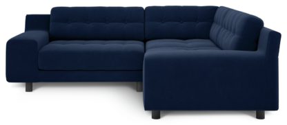 a0be84dcefe91d0210af37b2c73facbab116604ed06c2b7e6dffe8efe23745d8.jpg An Image of Habitat Hendricks Left Corner Velvet Sofa - Navy