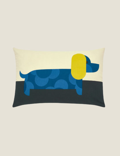a54d9f368f6e40a4ce0ade05566e6519aa40f97018cc216ed20d66367c137c37.jpg An Image of Orla Kiely Pure Cotton Dachshund Bolster Cushion