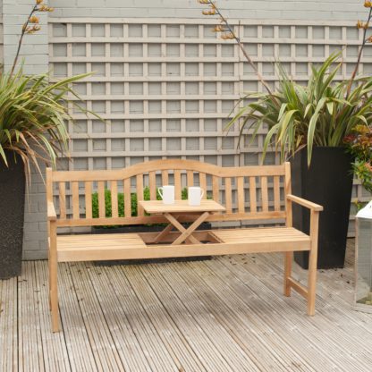 ac1f52ef8a939d2a38fad2cb495cd96b453ff92067468334e82879503791195c.jpg An Image of Richmond Acacia Wood Bench with Pop Up Table Grey