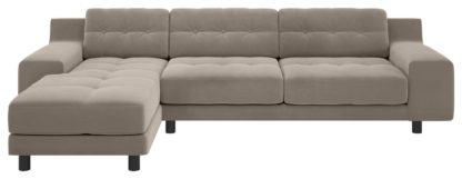 ac33c8fc814b50e09c0cafc9dd8d2d786a7f5bb121417911d46700749ac0004b.jpg An Image of Habitat Hendricks Velvet Corner Chaise Sofa - Natural