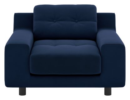 ae8985ef18c32b93bdaed6f1aadeaaae42d0c20dae1cfb0a637e640cee9a8f6d.jpg An Image of Habitat Hendricks Velvet Armchair - Navy
