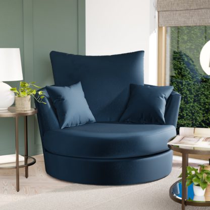 b94acfb4e83d9989433b78b5114b6b061fd2bbf48097298cfdbdd31650583520.jpg An Image of Blake Opulent Velvet Swivel Chair Opulent Velvet Champagne