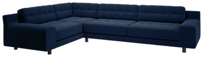 b99afea16b1fe733d26a6b76187096cf73f94a223950cf8f0eb05b6c1419ab18.jpg An Image of Habitat Hendricks Right Corner Velvet Sofa - Navy