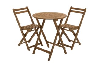 An Image of Argos Home 2 Seater Folding Wooden Garden Bistro Set - Brown
