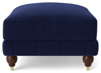 bd44e93ab5a4b3cf65d35c134a7d4907b11ad8f629aa1503b04652166af23f62.jpg An Image of Swoon Winston Fabric Ottoman Footstool - Indigo Blue