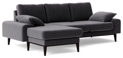 c2d836aa04bffb82e98e9c064ac4499c1e62e24b7d381194a0f74110b9e828ee.jpg An Image of Swoon Tulum Fabric Left Hand Corner Sofa - Indigo Blue