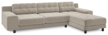 c61941baf396ee6de5db497999fdfbd1fc77e0f00812b04369e80aa707400c92.jpg An Image of Habitat Hendricks Velvet Corner Chaise Sofa - Natural