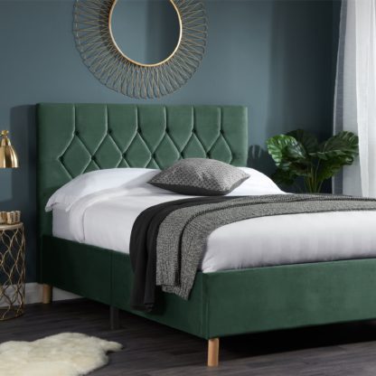 c92570cd87cfd651032db10755a06c7b58c6186de7f8e9122a25d49d24297fad.jpg An Image of Loxley Velvet Bed Loxley Blue