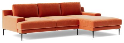 d07eb2203fa172e7fb18ac59e60310ca13f6dfda2505ef86a952eec11f9d1693.jpg An Image of Swoon Almera Fabric Right Hand Corner Sofa - Indigo Blue