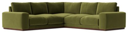 d2bdc2aec9aeb2f0ed1c6bdffe993f6153b7b3a0cb0403207f55f82c72967619.jpg An Image of Swoon Denver Velvet 5 Seater Corner Sofa - Fern Green