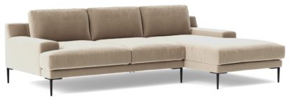 d74883e0ce8c3311c8605dfecb89ef2f5eb249d952b28908e0366694111d5cfb.jpg An Image of Swoon Almera Fabric Right Hand Corner Sofa - Indigo Blue