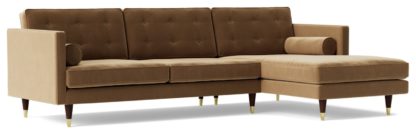 d82edcc129904f62bbf3c95f439847e07d9383d9e070a9f5be8c193280f55f9f.jpg An Image of Swoon Porto Velvet Right Hand Corner Sofa - Burnt Orange