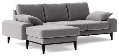 d8c0a12e14cd068c175ce9f8ca1832c813a32bf0c0c522a616348c3499260162.jpg An Image of Swoon Tulum Fabric Left Hand Corner Sofa - Indigo Blue