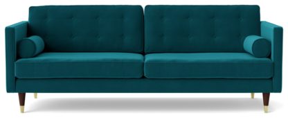 d995287bff1973a05b2e81aff68480884dcc272f4a1c4fe16142ea253b0cbf1b.jpg An Image of Swoon Porto Velvet 3 Seater Sofa - Taupe