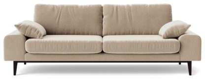 dc3111b072bf8cec24a4f09669ff5ddab50bf1978c2a9fc2c0e4b7a2e71ecc2a.jpg An Image of Swoon Tulum Velvet 3 Seater Sofa - Taupe