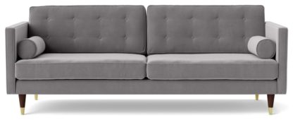 dc617678ac9ef2dfc41975253e96362eb79c79fc04d376883a89d933e68e2048.jpg An Image of Swoon Porto Velvet 3 Seater Sofa - Taupe