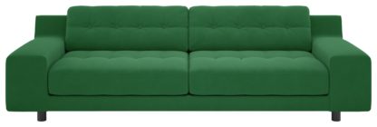 e8101d4446fa9e9914b206aeec1d29f961b8ac5475b8f71ffa77a14294a5dae6.jpg An Image of Habitat Hendricks 4 Seater Velvet Sofa - Green