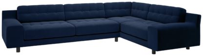 ec115ea21c343cda5e038172e217984630e826bf06051fa97e45e040b2d5fd89.jpg An Image of Habitat Hendricks Left Corner Velvet Sofa - Navy