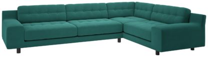 f017b2f075a8639d338b6b0efa46fb7bf2430fd488284f5164d0f3bbd190e121.jpg An Image of Habitat Hendricks Left Corner Velvet Sofa - Teal