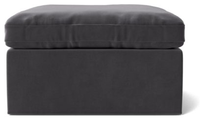 faf6ddbf3233568807ee852c947b528364ca54fd6f97dccd837ed2000156b0cc.jpg An Image of Swoon Seattle Velvet Ottoman Footstool - Silver Grey