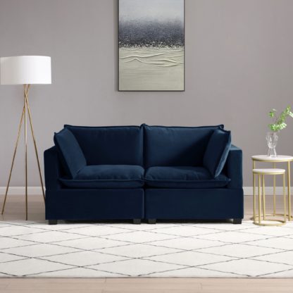 0b064b850f0054e8af76eeb2b0293496d5d967067040c3e0963caec86f04f123.jpg An Image of Moda 2 Seater Modular Sofa, Light Grey Boucle Moda Boucle Grey