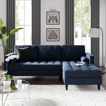 0b206bdfb85203b7038500c689d7591d191d9df58ed7c9732b06a57a35a46808.jpg An Image of Zoe Velvet Corner Chaise Olive (Green)