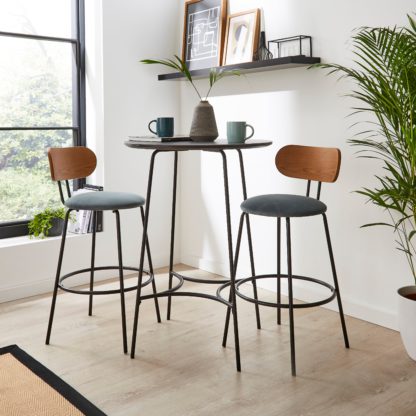 3e769f654177e5ec89334f6a7314fac39098f34dbe8d6f08dc7b3ccffc736a3f.jpg An Image of Stannis Bar Table with Stannis Bar Stools Pacific Blue