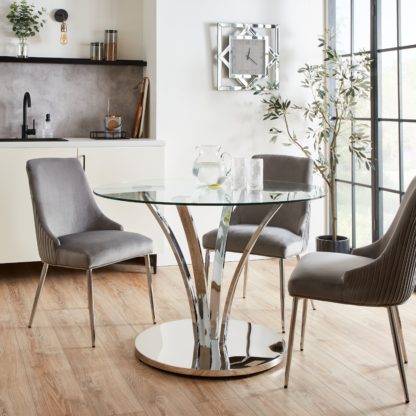 417ca64fee151c0e7d1325af64bf79a6fd03bd2183b5b3d68762f3663d09ff8d.jpg An Image of Tallulah Tulip Dining Table Silver