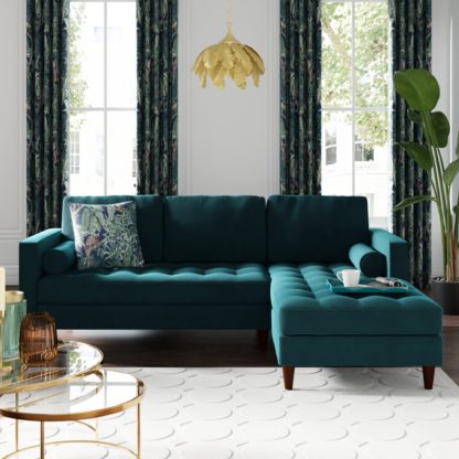 5ab7890ecd983feed95d4f0262eb9f90d8da07ad99820bdb27409a9ce6c6191e.jpg An Image of Zoe Velvet Corner Chaise Olive (Green)