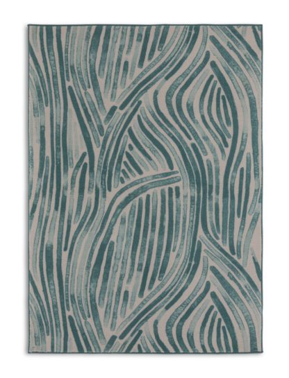 8dd06500122e34948205ca48cca9b619ae05ac805f4f0c93eb1f49019797c2b9.jpg An Image of Habitat Herbalist Flatweave Rug - 120X170cm - Blue & White