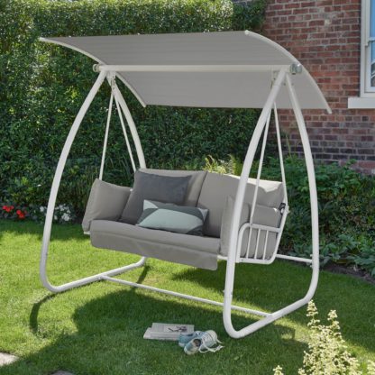 b8f09507b504d6b70f0db2b9399f2da4da20a6b5282b365cd0a9b5b5a8f5ce8d.jpg An Image of Newmarket 2 Seater Swing Grey