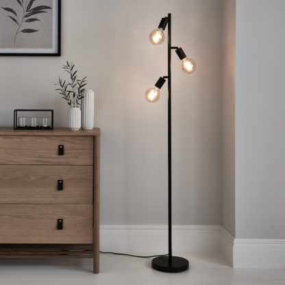 cce5d5d756c90fce3bcbc12668935cd4767d433f7bd3e0a02cbf27219c92c7be.jpg An Image of Koppla 3 Light Floor Lamp Black