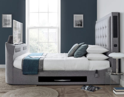 d4da33eb55d2277ee8bae2087641c4a753fc6708cf66b832ffe0aaf4ecd6d274-1.jpg An Image of Titan 4.1 - Super King Size - TV Bed - Grey - Fabric - 6ft