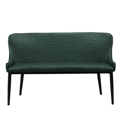 d5c8464b594cdf3587fa336bdd8dd9d5fba75df80388e966a8de18b7d03bae2c.jpg An Image of Montreal 3 Seater Dining Bench Seat, Faux Leather Green
