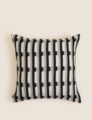 An Image of M&S Chenille Geometric Cushion