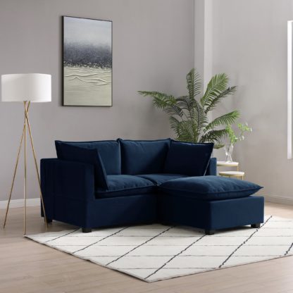 14961446428d8a40571ba5f96c839297ddcfd6d4010a459222ab3604970008b5.jpg An Image of Moda 2 Seater Modular Sofa with Chaise, Light Grey Boucle Moda Boucle Grey