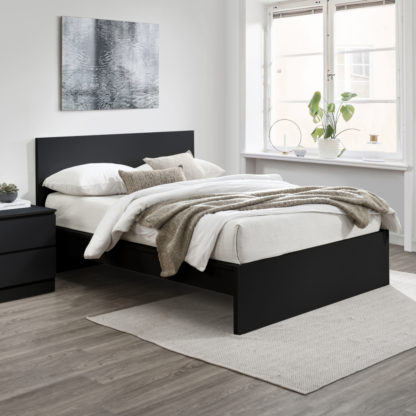 xr:d:DAFO6pQHVi8:632,j:2505254417,t:23041109 An Image of Oslo Black Wooden Bed Frame - 4ft6 Double