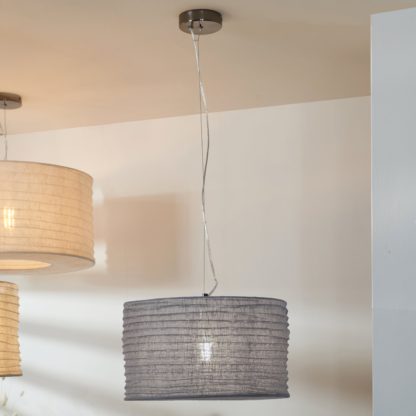 b4d84c1923e5ea7a2cd98eb75b0351e83118bc541e1092bef0b33aa031a9ae20.jpg An Image of Patpong Jute Easy Fit Pendant, Grey Grey