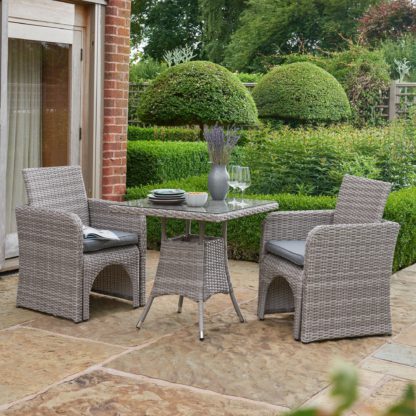 cf090e514e2e1f46bf2a7bcaec78556f9f259e76dde9615bba60d50bff25e786.jpg An Image of Morston 4 Seater Stacking Dining Set Grey