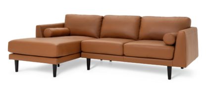 2b0ab68cef19fa1bb461a70cc22a08afb51b294f51562f54c5f2bc95cd6f70e6.jpg An Image of Habitat Jackson Leather Left Corner Chaise Sofa - Tan