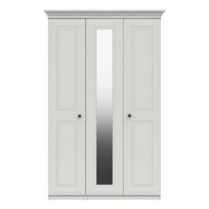 31e87ed4463ea96e54f2fe2576a5474541b49e479a5a2d8c61d1e59ef7f58a85.jpg An Image of Portia Triple Wardrobe, Mirrored White