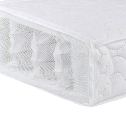 3972914c98dd940d33132d407cb62a38b7e14f5b868f22cc50a7954a31033000.jpg An Image of Babymore Pocket Sprung Cot Mattress White