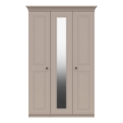 76f03fa6b9142e6bf5897109960d34e6c558ebe7e64678aeb6d588fb81e981c0.jpg An Image of Portia Triple Wardrobe, Mirrored White