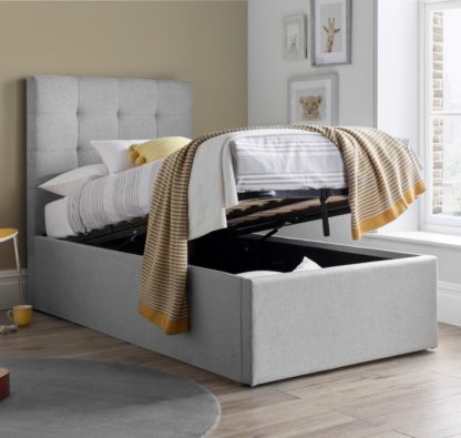 7a416e78630919c84f5e18539ce06722cfb779c635e37404a8ad38bd3f05d1bf.jpg An Image of Candy - Single - Ottoman Storage Bed - Grey - Fabric - 3ft