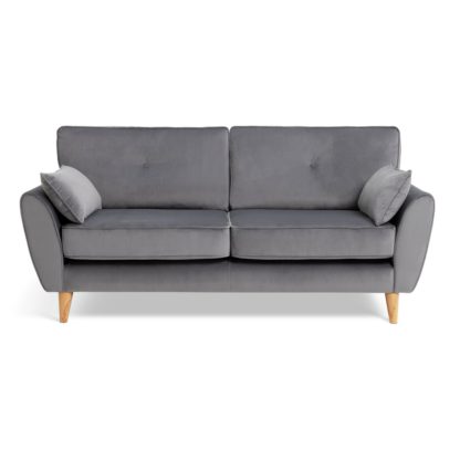cd7b10be21b333975a16c4346647cab2d28584c8cee0bb0150e87abc1a13e584.jpg An Image of Habitat Iris Fabric 3 Seater Sofa - Grey