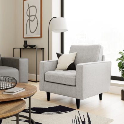 25e1bacb500af8af5fcf26550a85c75f7806f7daa3431c925b05732af509053a.jpg An Image of Alfie Boucle Armchair Boucle Grey