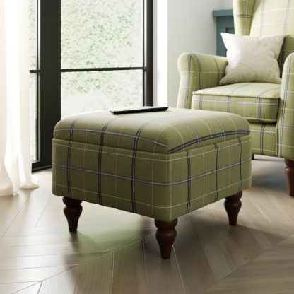 2a11797e17e87435ae6aab1f05772d4e57ee80675a219b326719c2cb841de697.jpg An Image of Oswald Check Footstool, Natural Grey Grey