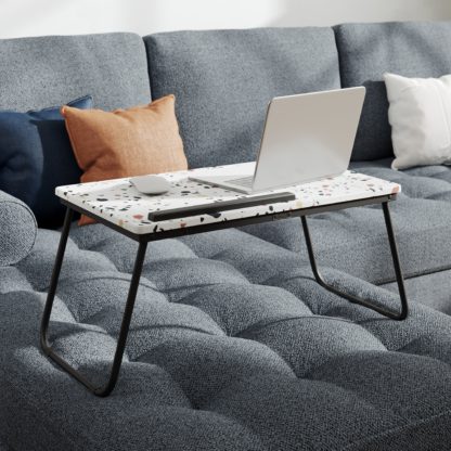 552e27ea704797ee7b04b4d29817aa23684ebecc87d433acacc78300e850f33e.jpg An Image of Dawson Laptop Stand Terrazzo Effect Natural
