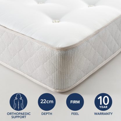 579bbb91cc4bdb89e8066ebf19a587ce5ee913823f8d5c2981fee99ff414efb7.jpg An Image of Fogarty Firm Open Coil Mattress White