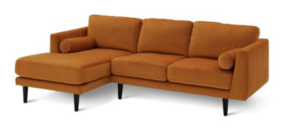 59ac1eec4cda2582208e8c81d3fed83b72da9b86754bc065788e3a3f119ba63c.jpg An Image of Habitat Jacob Fabric Left Hand Corner Sofa - Orange
